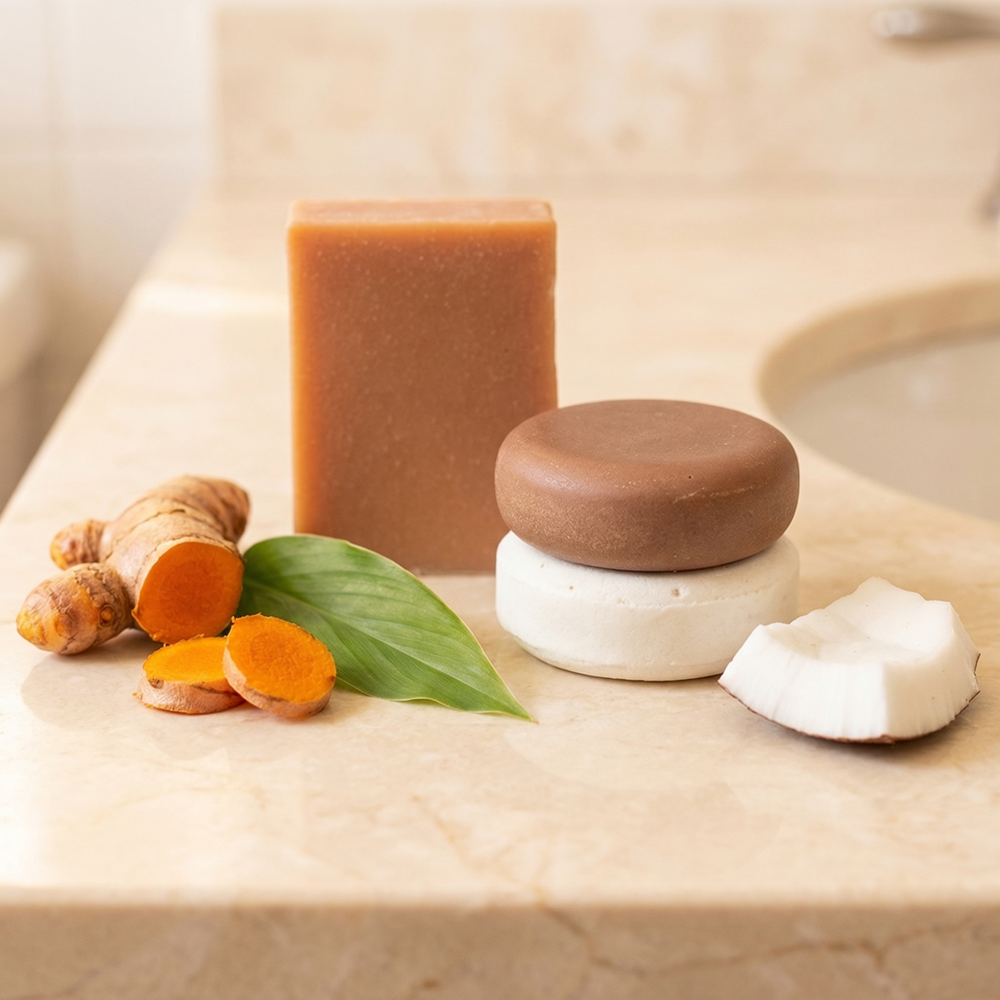 Shampoo & Conditioner Set - Hydrating Coconut | Turmeric Soap