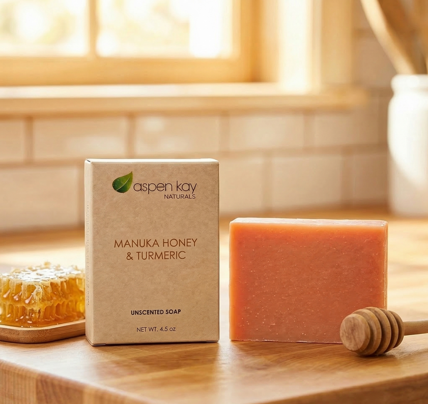 Manuka Honey & Turmeric Bar Soap: Gentle, Unscented Cleanse