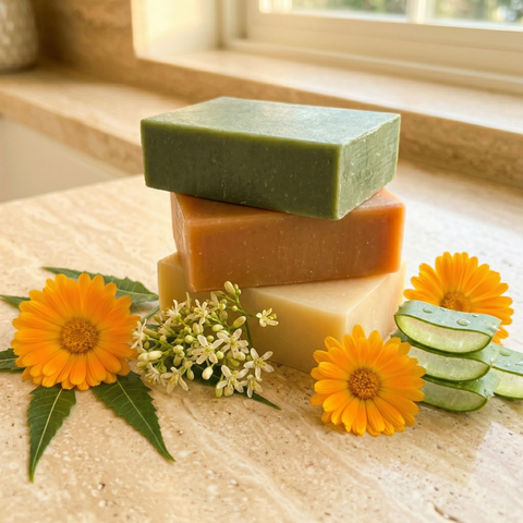 Neem & Dead Sea Mud - Bar Soap | Aloe Vera & Calendula - Bar Soap | Turmeric Soap - Bar Soap