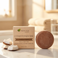 Shampoo & Conditioner Set - Coconut - Hydrating with natural coconut pieces displayed on a bathroom counter