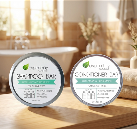 Travel Tins Only - for Rosemary Shampoo & Conditioner Set