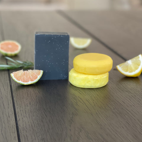 Shampoo & Conditioner Set - Citrus | Neem & Dead Sea Mud - Bar Soap (3 Pack)