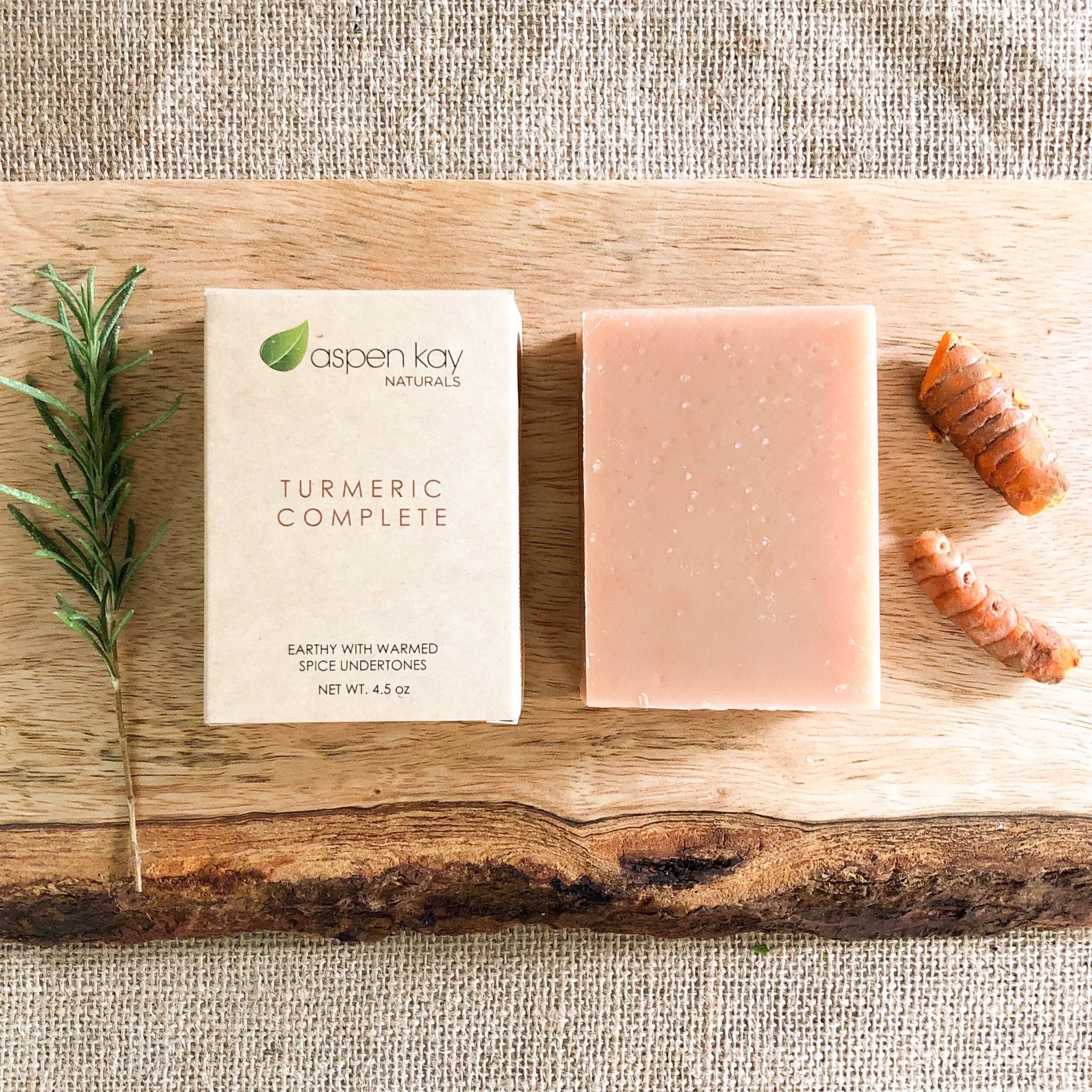 Organic Turmeric Soap - 100% Natural and Organic - Loaded with Organic Turmeric. Gentle Soap. 4.5oz Bar.
